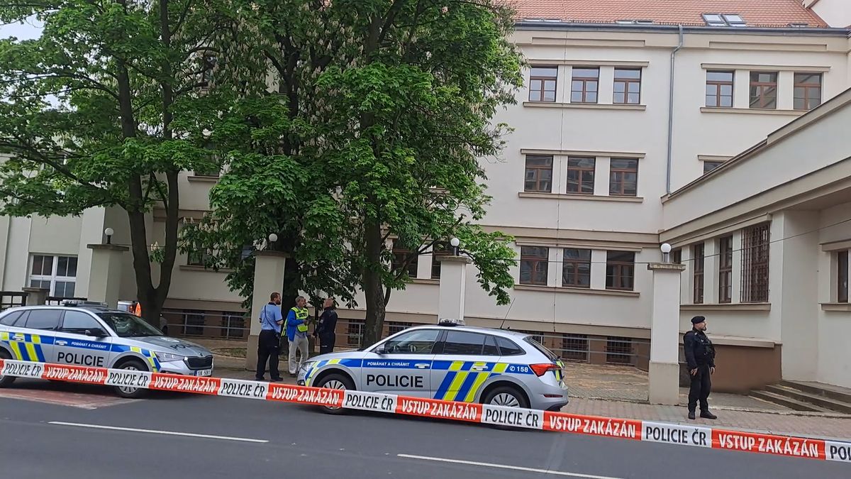 Policejní manévry v Litvínově: Muž násilím vnikl do budovy gymnázia, studenty evakuovali